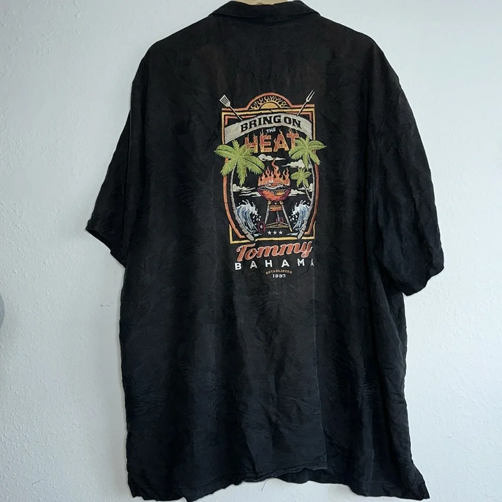 Tommy Bahama Bring on the Heat Graphic Silk Short-Sleeve Shirt Sz. XXXL - Picture 9 of 11